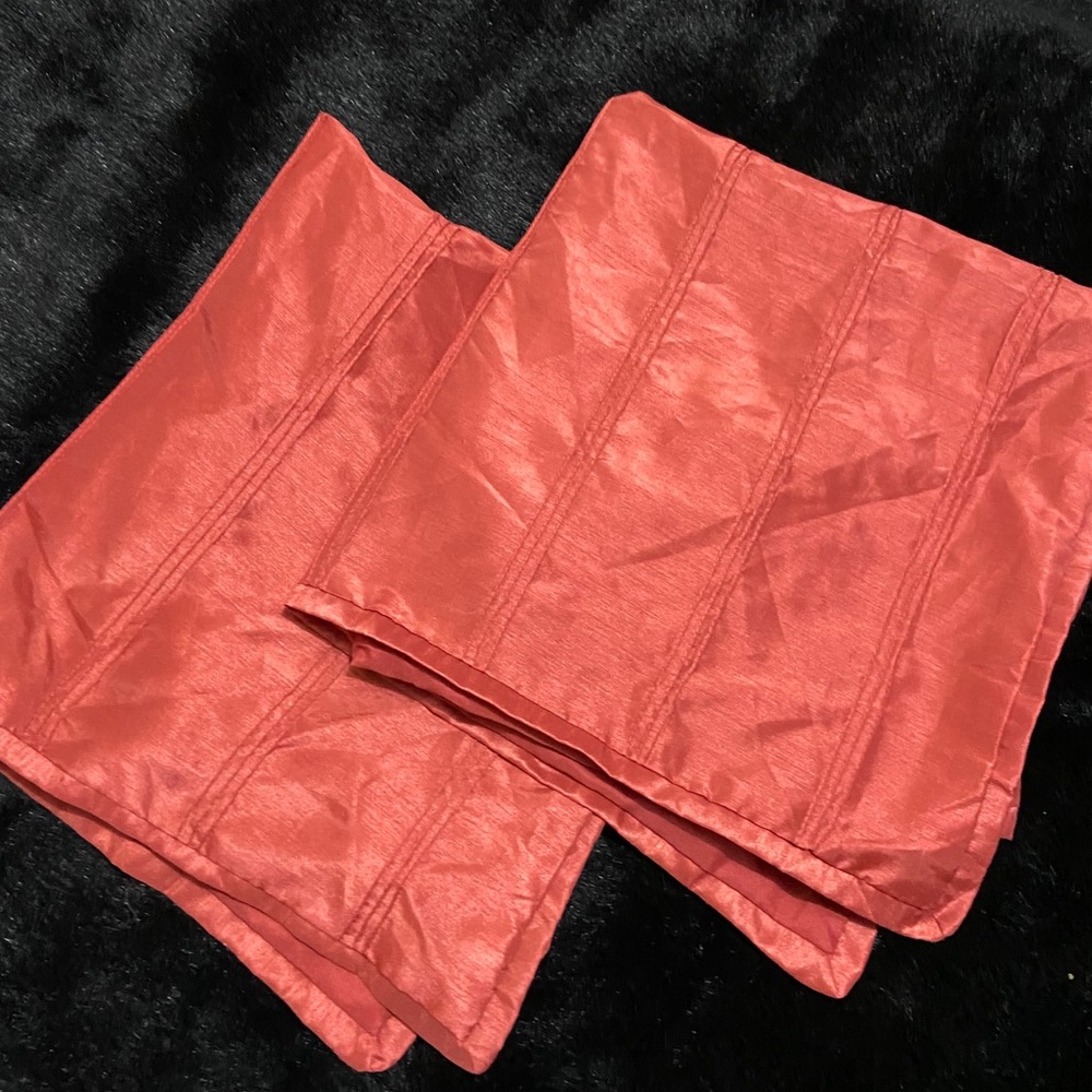 Martha Stewart Burnt Orange Pillowcases Shams Full/Queen Sz 27” EURO Collection